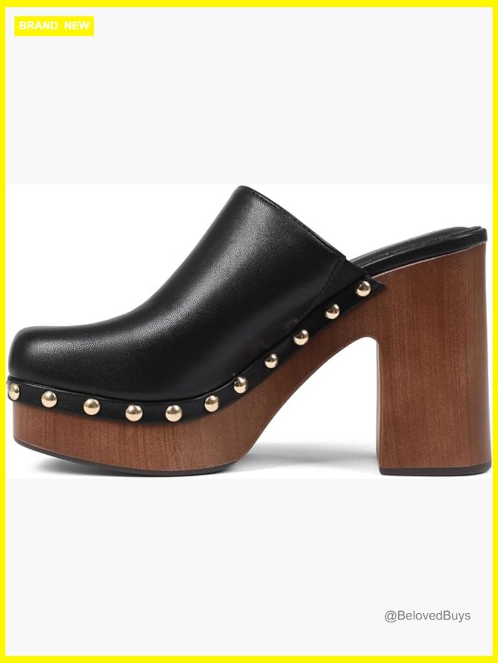 Chunky High Heeled Platform Mules Slip On Clogs Wedge Sandals